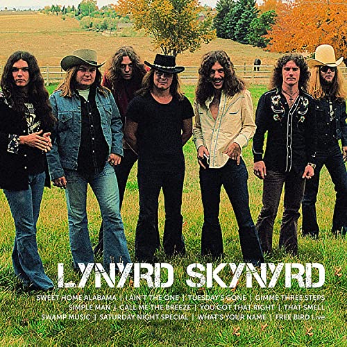 Lynyrd Skynyrd band portrait on album cover, with song titles below.