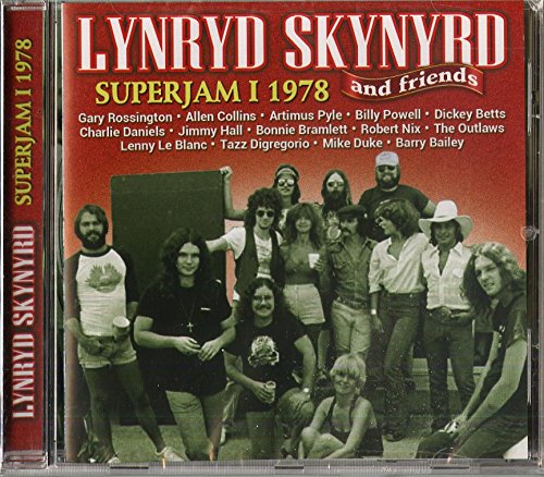 Lynyrd Skynyrd's 1978 "Super Jam" CD cover with a group photo of musicians.