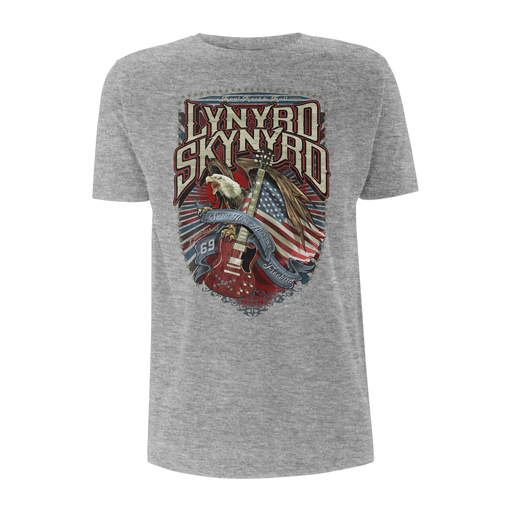Grey t-shirt with Lynyrd Skynyrd "Sweet Home Alabama" graphic and eagle.