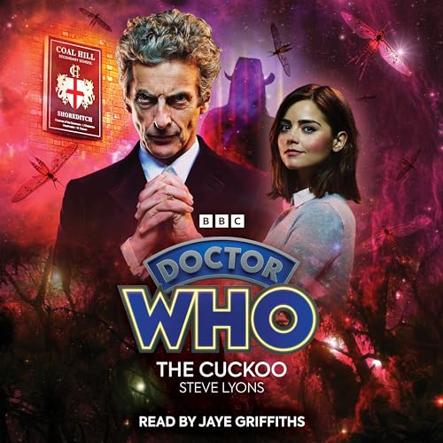 Doctor Who audio cover featuring the 12th Doctor, companion, and insect-like creatures.