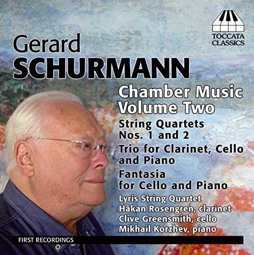 "CD cover with a photo of Gerard Schurmann and text describing the music contents."