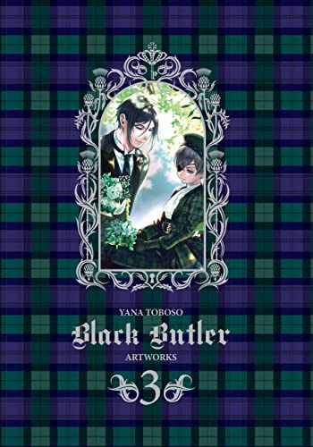 Black Butler art book cover with two characters in an ornate frame.