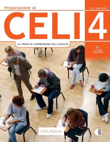 Italian language textbook cover with students taking a test.