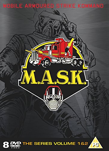 DVD cover for M.A.S.K. featuring a red truck logo and masked character silhouettes.