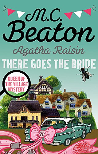 Book cover featuring a village, car with ribbons, and a fly.