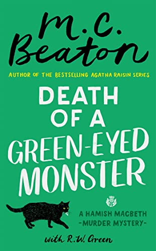 Book cover: green background, white text, and a black cat silhouette.