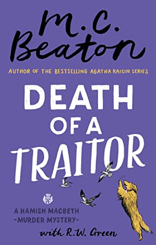 Book cover: "Death of a Traitor" with birds and a fox illustration.