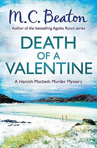 Book cover: "Death of a Valentine" with a beach scene.