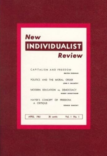 Cover of New Individualist Review, April 1961, featuring article titles on a red background.