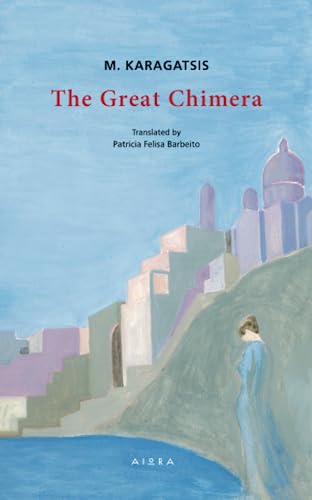 Book cover showing a woman in a blue dress by a coastal town.