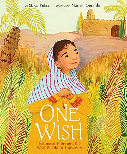 Book cover depicting young Fatima al-Fihri with a university in the background.
