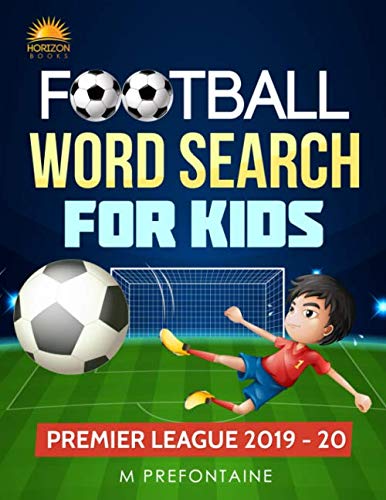 Book cover with soccer ball, goal, and boy playing football.