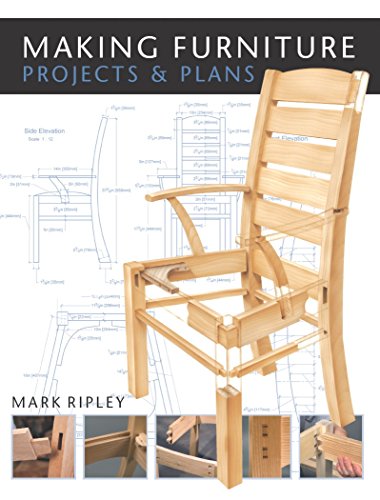 Book cover featuring a wooden chair, blueprints, and woodworking details.