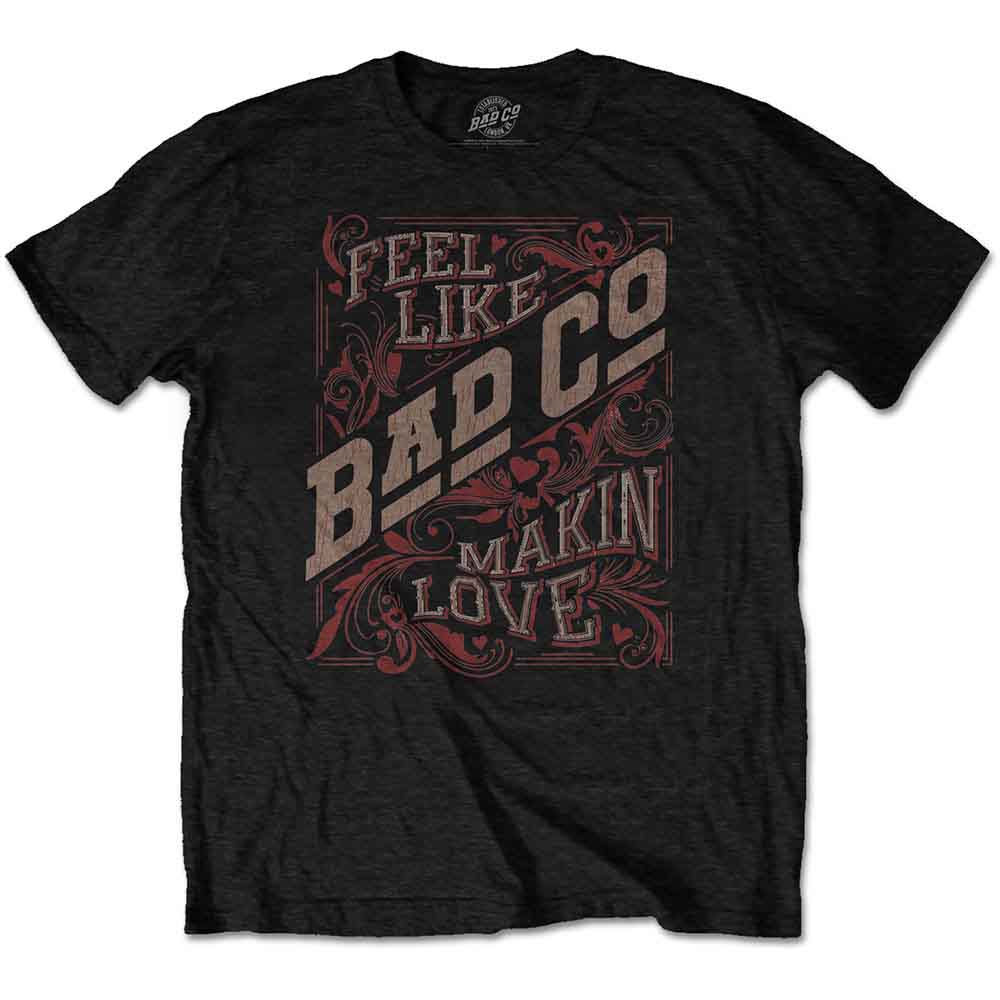 Black unisex t-shirt with "Bad Company" and text referencing a song title.