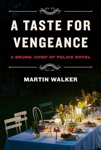 Book cover: dark background, dining table setting, white text, Martin Walker.