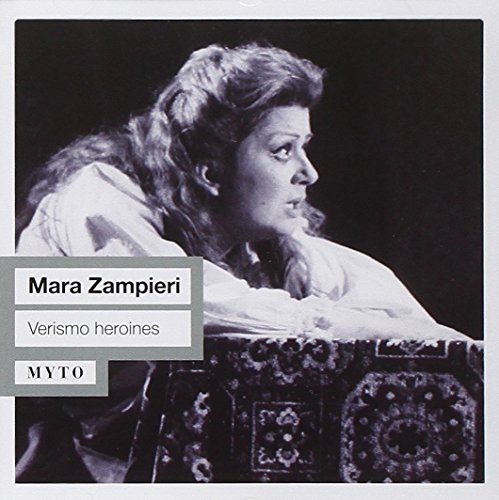 Black and white portrait of opera singer Mara Zampieri on CD cover.