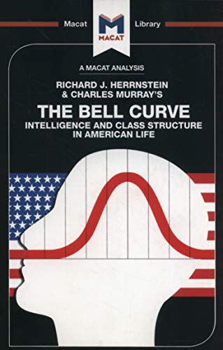 Book cover for "The Bell Curve" with a brain silhouette and red curve.