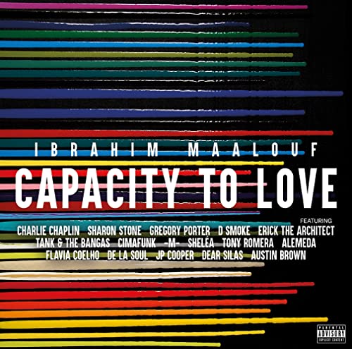 Album cover for Ibrahim Maalouf’s “Capacity To Love” with colorful lines.