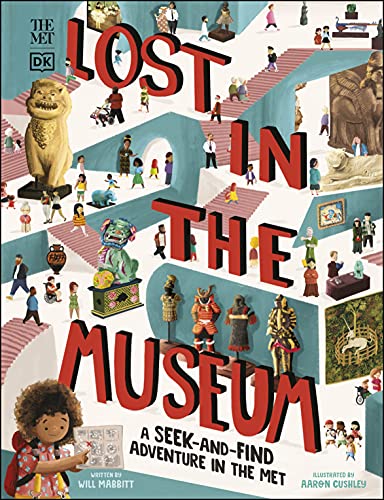 Book cover with colorful illustrations of people and art in a museum.
