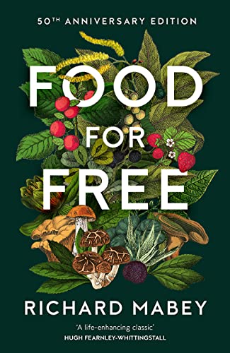 Book cover: “Food for Free” with illustrations of edible plants and fungi.
