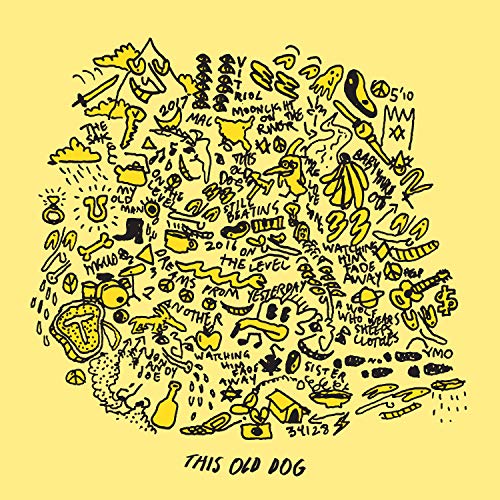 Yellow album cover with black doodles and text reading This Old Dog.