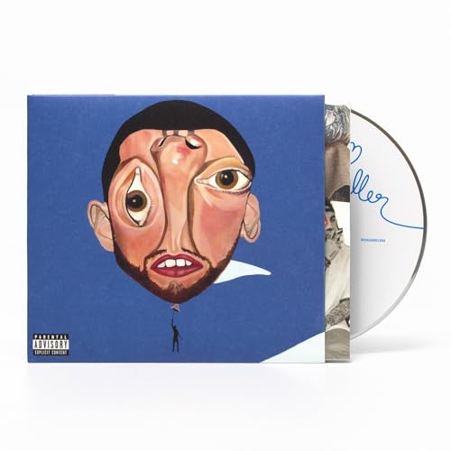 Mac Miller's "Balloonerism" CD case with distorted face artwork and silver disc.