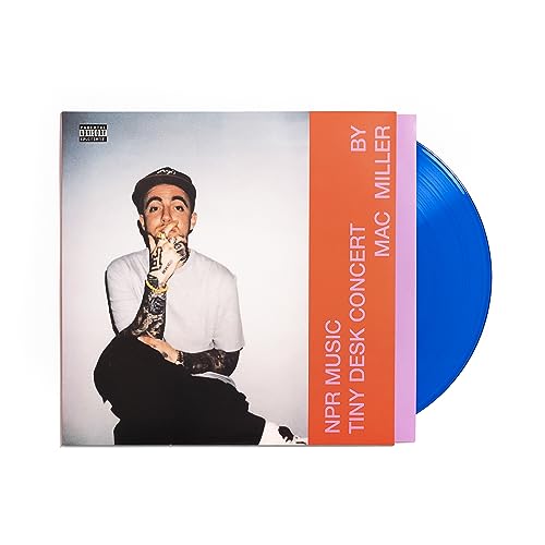 Mac Miller Tiny Desk Concert vinyl record with blue disc and orange cover sleeve.