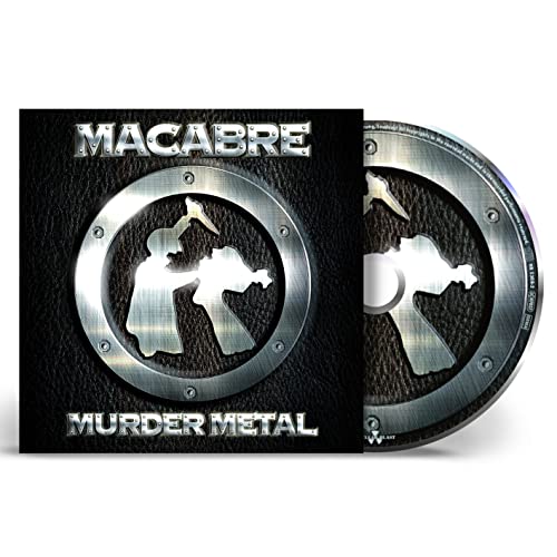 CD case and disc for Macabre’s “Murder Metal” album, with a skull graphic.