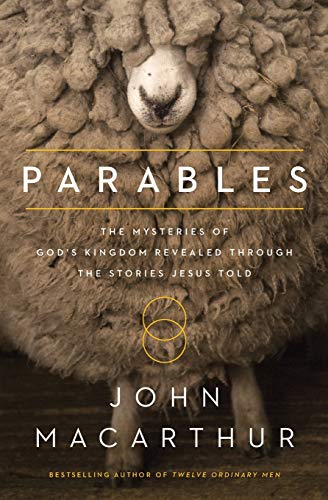 Book cover featuring a sheep and text: "Parables" by John MacArthur.
