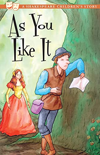 “As You Like It” book cover with illustrated characters in a forest.