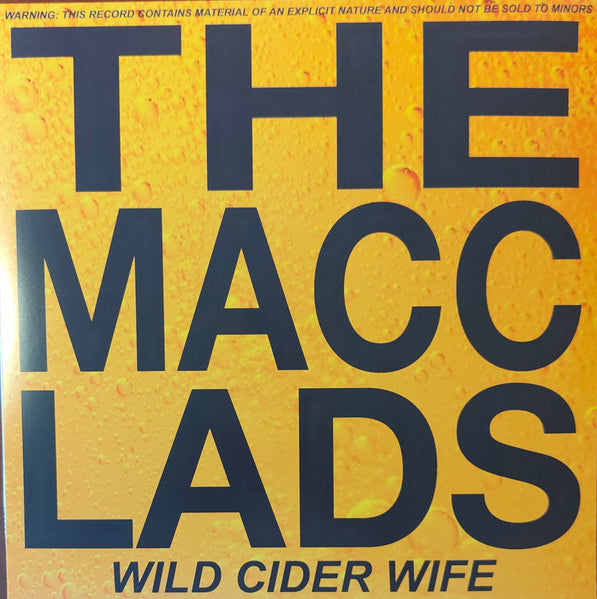 Vinyl record cover for "The Macc Lads - Wild Cider Wife" with yellow background.