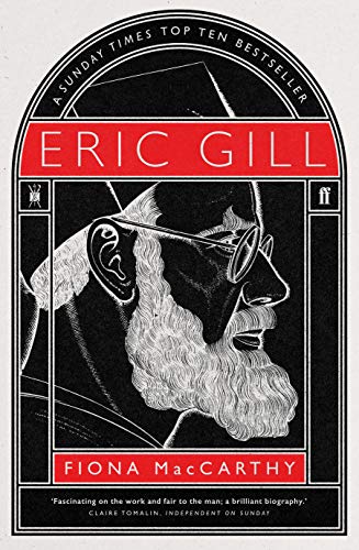 Book cover: black and white portrait of bearded man, Eric Gill.