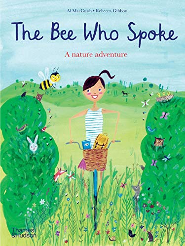 Book cover: girl on bicycle with bee, surrounded by nature.