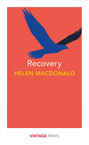 Book cover: "Recovery" by Helen Macdonald, featuring a blue bird in flight.