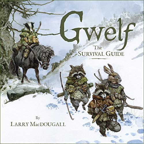 Book cover featuring a badger on a pony and raccoons in a snowy landscape.