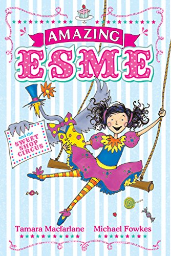 Book cover: girl on a swing with a bird, colorful circus theme.