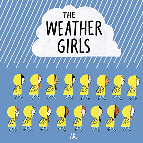 Book cover: illustrated girls in yellow raincoats under a cloud.