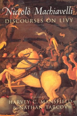 Book cover: “Discourses on Livy” by Machiavelli, depicting a battle scene.