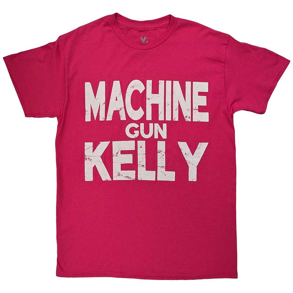 Black t-shirt with Machine Gun Kelly’s “Embers” logo in white.