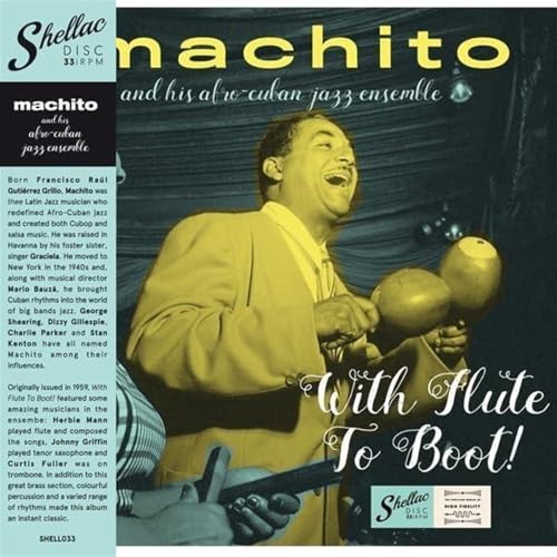 Album cover for Machito & His Afro-Cuban Jazz, featuring a musician with maracas.