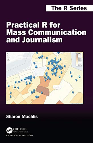 Book cover: "Practical R for Mass Communication and Journalism" with a map graphic.
