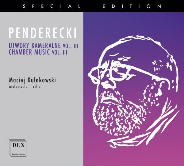 CD cover for Krzysztof Penderecki’s Chamber Music Vol. III, featuring a portrait.