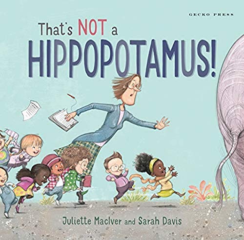 Children chase a woman and an elephant on a book cover.