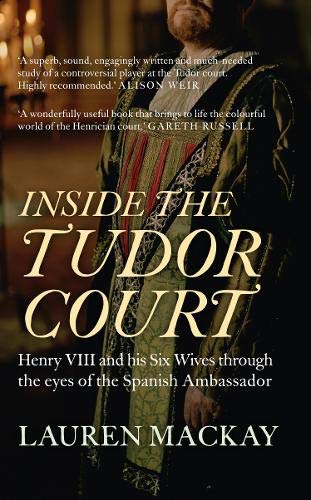 Book cover: "Inside the Tudor Court" featuring a man in Tudor attire.