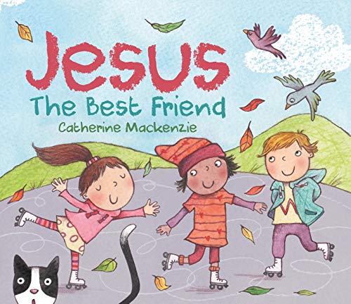 Book cover: “Jesus – The Best Friend” with children roller skating.