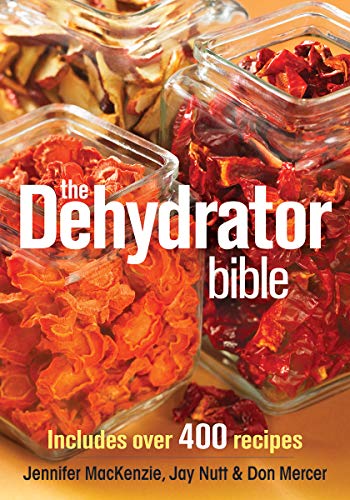 Book cover with jars of dehydrated fruits and vegetables.