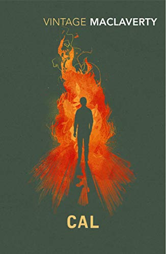 Book cover featuring a man's silhouette centered within orange and red flames.