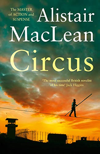 Book cover showing a tightrope walker silhouetted against a sunset sky above a prison.