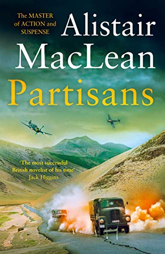 Book cover for "Partisans" with planes, vehicles, and mountainous landscape.