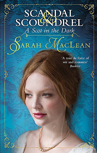 Book cover featuring a red-haired woman against a blue floral background with gold text.